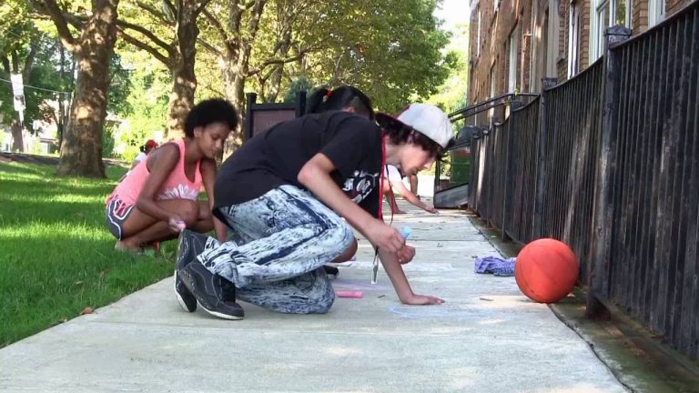 Chalk Messages Await Kids on First Day of School